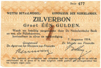 Nederland. 1 gulden. Zilverbon. Type 1914. - Fraai.