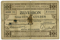 Nederland. 1 gulden. Zilverbon. Type 1917. - Zeer Goed.