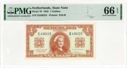 Nederland. 1 gulden . Muntbiljet. Type 1945. Type Wilhelmina II. - UNC.