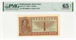 Nederland. 1 gulden . Muntbiljet. Type 1949. Type Juliana. - UNC.