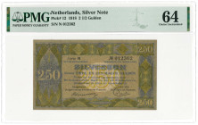 Nederland. 2½ gulden. Zilverbon. Type 1918. - UNC.