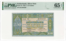 Nederland. 2½ gulden. Zilverbon. Type 1922. - UNC.