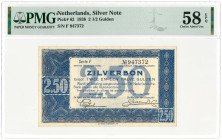 Nederland. 2½ gulden. Zilverbon. Type 1938. - Nagenoeg UNC.