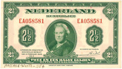 Nederland. 2½ gulden. Muntbiljet. Type 1943. Type Wilhelmina I. - Prachtig -.