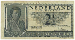 Nederland. 2½ gulden. Muntbiljet. Type 1949. Type Juliana. - Fraai / Zeer Fraai.