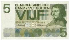 Nederland. 5 gulden. Bankbiljet. Type 1966. Type Vondel I. - Zeer Fraai +.