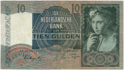 Nederland. 10 gulden. Bankbiljet. Type 1940 II. Type Meisje met druiven. - Fraai.