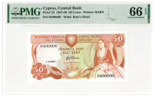 Cyprus. 50 cents. Banknote. Type 1987-1989. - UNC.