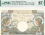 France. 1000 francs. Banknote. Type 1944. - UNC.