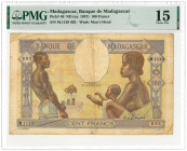Madagascar. 100 francs. Banknote. Type 1937. - Fine .