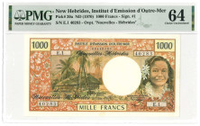 New Hebrides. 1000 francs. Banknote. Type 1970. - UNC.