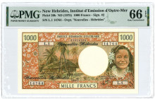New Hebrides. 1000 francs. Banknote. Type 1975. - UNC.