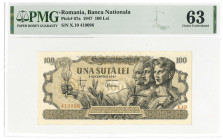 Romania. 100 lei. Banknote. Type 1947. - UNC.