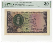 South-Africa. 10 pounds. Banknote. Type 1952-1958. Type J. van Riebeeck. - Very fine +.