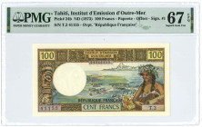 Tahiti. 100 francs. Banknote. Type 1973. - UNC.
