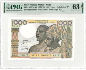 West African States. 1000 francs. Banknote. Type 1978-1979. - UNC.