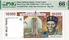 West African States. 10000 francs. Banknote. Type 1998. - UNC.