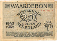 Nederland. 2½ gulden. Waardebon. Type 1942-1943. - Zeer Fraai.