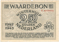 Nederland. 2½ gulden. Waardebon. Type 1942-1943. - Fraai.
