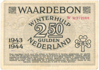 Nederland. 2½ gulden. Waardebon. Type 1943-1944. - Zeer Fraai.