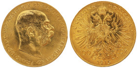 Austria 100 Corona 1915
Gold coin (.900), KM#2819, 33,88g 37mm, Ruler: Franz Joseph I, UNC