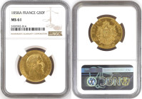 France 50 Francs 1858 A. NGC MS61
Paris mint, KM785.1 Napoleon III; Mintage: 85000. Rare in this quality
