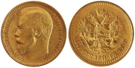 Russia 15 Roubles 1897
Gold coin (.900), 12,9 g, Y# 65