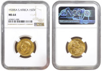 South Africa 1 Sovereign 1928 SA. NGC MS64
Gold coin (.917), 7,99 g, KM#21, Hern#343, Ruler: George V