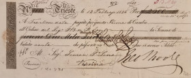 Austrian bank check 13.02.1836. The Simon family in 1850 was the main rival of the Rothschild family
Bank Check