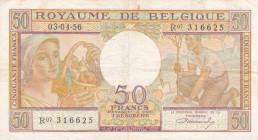 Belgium 50 Francs 1956 Pick#133b VF
Pick#133b VF