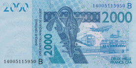 West African States Benin 2000 Francs 2003 Pick#216Ba UNC
Pick#216Ba UNC