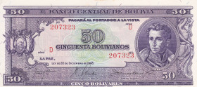 Bolivia 50 Bolivianos 1945 Pick#141 UNC
Pick#141 UNC