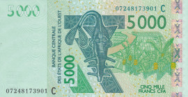 West African States Burkina Faso 5000 Francs 2003 Pick#317Ca UNC
Pick#317Ca UNC