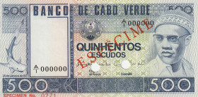 Cape Verde 500 Escudos 1977 SPECIMEN Pick#55s UNC
Pick#55s UNC