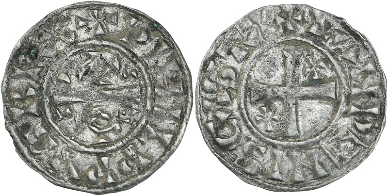 Philippe Ier - Denier 1er type (Château-Landon)
A/ + PIHIIPPVS REX
R/ + LANDONIS...