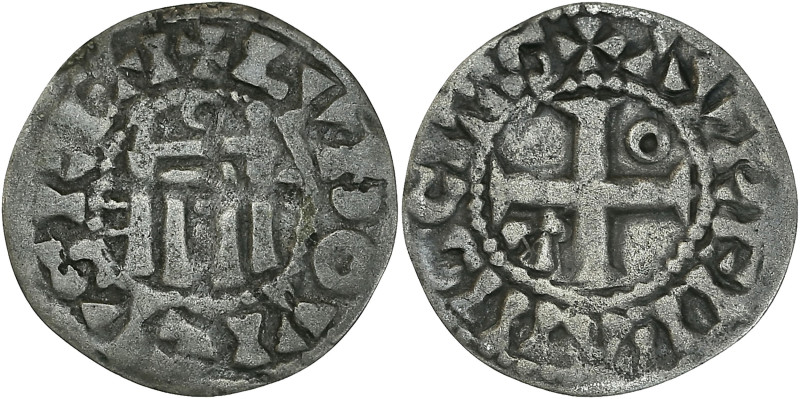 Louis VI - Denier (Orléans)
A/ + LVDOVICVS REX I
R/ + AVRELIANIS CITAS.

Argent ...