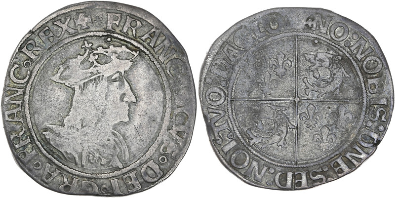 François Ier - Teston du Dauphiné 1er type (Crémieu)
Légende NO NOBIS...

Argent...