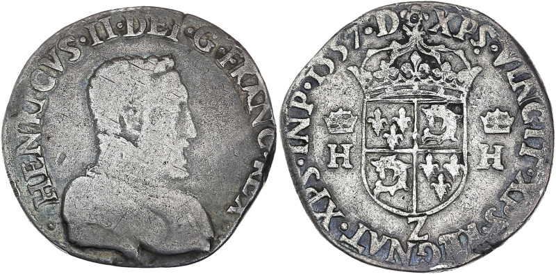 Henri II - Teston du Dauphiné 1557 Z (Grenoble)

Argent - 9,07 grs - 28,5 mm
G.3...