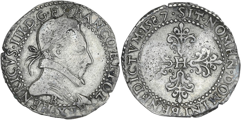 Henri III - 1/2 Franc au col plat 1587 B (Rouen)

Argent - 7,11 grs - 28,5 mm
G....