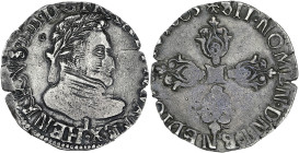 Henri IV - 1/2 franc buste lauré à droite 1603 I (Limoges)

Argent - 6,91 grs - 27 mm
G.590
TTB

Rarissime (R5 et non coté dans le Gadoury de S. Somba...