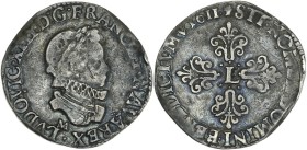 Louis XIII - 1/2 franc petit buste lauré avec fraise 1611 M (Toulouse)

Argent - 6,99 grs - 27,5 mm
G.38
TB+

Très rare (R dans le Gadoury des r...