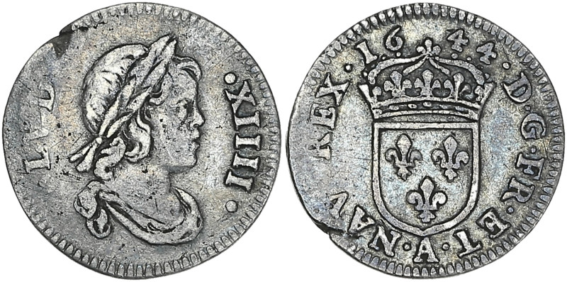 Louis XIV - 1/24 écu légende courte 1644 A (Paris)

Argent - 1,10 grs - 15 mm
G....