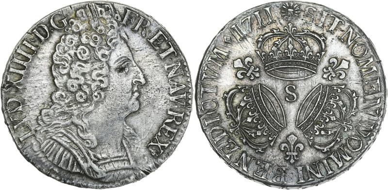 Louis XIV - Ecu aux 3 couronnes 1711 S (Reims)

Argent - 30,60 grs - 39 mm
G.229...