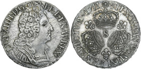 Louis XIV - Ecu aux 3 couronnes 1711 S (Reims)

Argent - 30,60 grs - 39 mm
G.229
TTB+/Pr.SUP

Très rare et superbe exemplaire recouvert d'une superbe ...