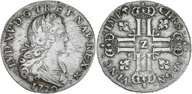 Louis XV - Petit Louis d'Argent 1720 Z (Grenoble)

Argent - 8,08 grs - 27 mm
G.305
TTB

Rarissime (R5 dans le Gadoury des royales) ! Exemplaire agréab...