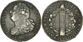 Constitution - 2 sols françois 1792 A (Paris)

Cuivre ou métal de cloche - 24,23 grs - 33 mm
G.25
TTB

Très bel exemplaire frappé sur un beau flan rég...