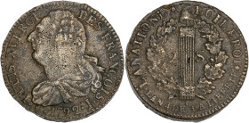 Constitution - 2 sols FRANÇOIS 1792 I avec point en dessous (Clermont-Ferrand)

Cuivre - 26,42 grs - 34 mm
G.25
TTB

Assez rare et très bel exemplaire...