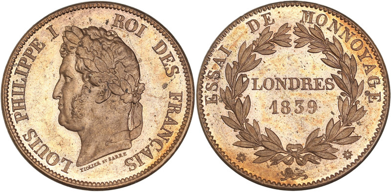 Louis-Philippe - ESSAI module 1 décime 1839 

Bronze- 16,34 grs - 31 mm
Maz.1139...
