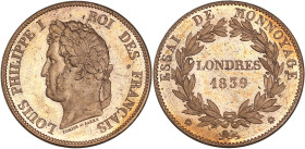 Louis-Philippe - ESSAI module 1 décime 1839 

Bronze- 16,34 grs - 31 mm
Maz.1139
SUP à SPL

Superbe exemplaire.