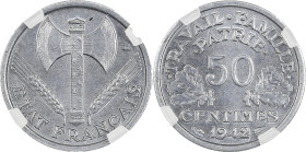 Bazor - Pré-série 50 centimes 1942 avec croix dans les globules

Aluminium - 0,78 grs - 18 mm
F.195 (édition 2019)
FDC / SP65

Monnaie gradée par GENI...